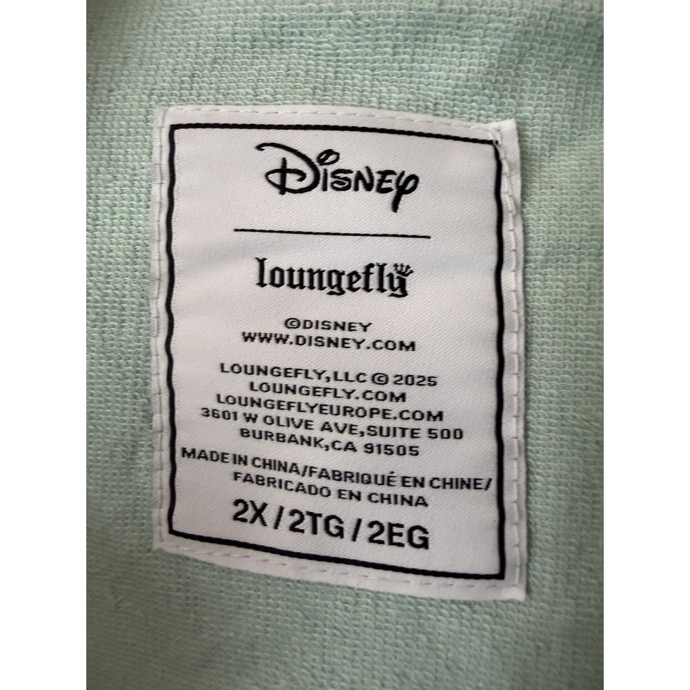 Disney Loungefly Tinker Bell Welcome To Never Land Mint Green Lace Up Hoodie 2XL - Picture 2 of 9